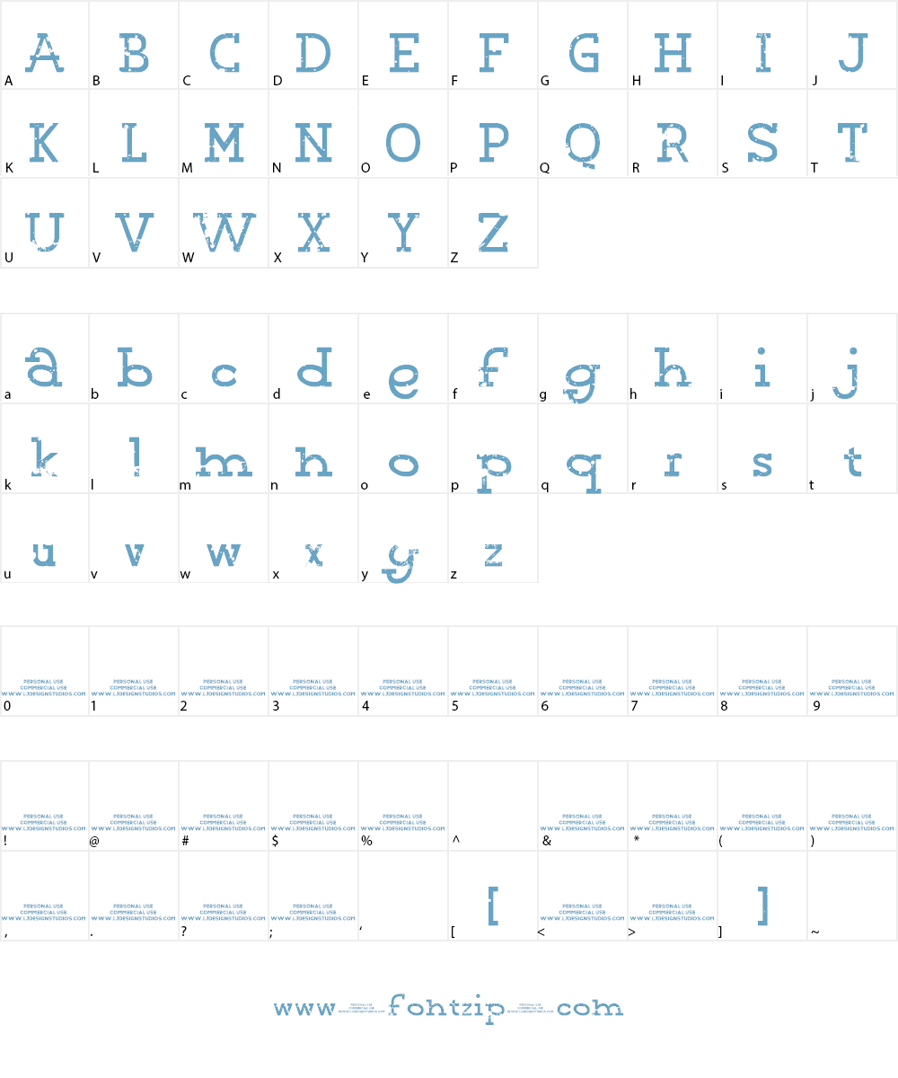 Blinded PERSONAL USE Font Character